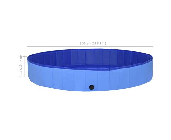 Piscină pentru câini pliabilă, albastru, 300 x 40 cm, pvc, 9 image