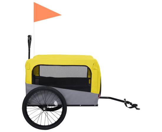 Remorcă bicicletă & cărucior 2-în-1 animale, galben și gri, 5 image