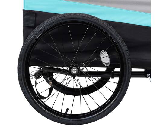 Remorcă bicicletă & cărucior 2-în-1 xxl, albastru, gri și negru, 9 image