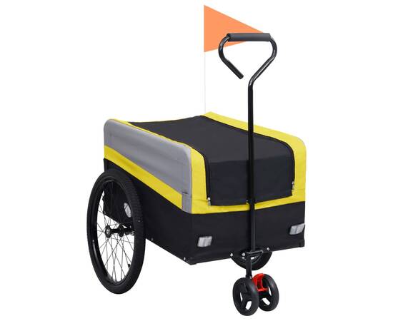 Remorcă bicicletă & cărucior 2-în-1 xxl, galben, gri și negru, 3 image