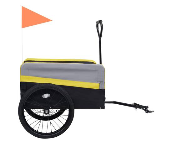 Remorcă bicicletă & cărucior 2-în-1 xxl, galben, gri și negru, 6 image