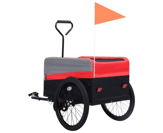 Remorcă bicicletă & cărucior 2-în-1 xxl, roșu, gri și negru, 6 image