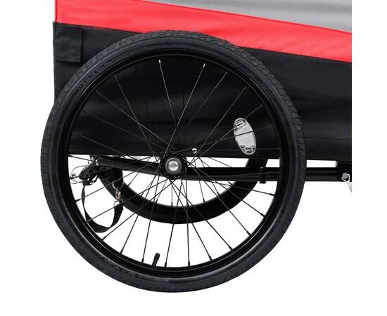 Remorcă bicicletă & cărucior 2-în-1 xxl, roșu, gri și negru, 9 image