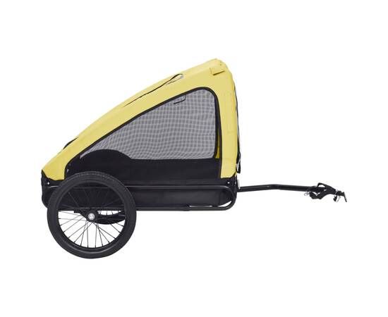 Remorcă de bicicletă pentru animale de companie, galben & negru, 4 image