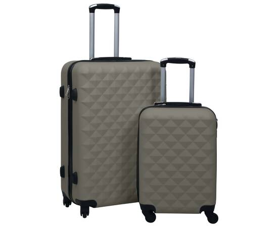 Set de valize cu carcasă rigidă, 2 piese, antracit, abs