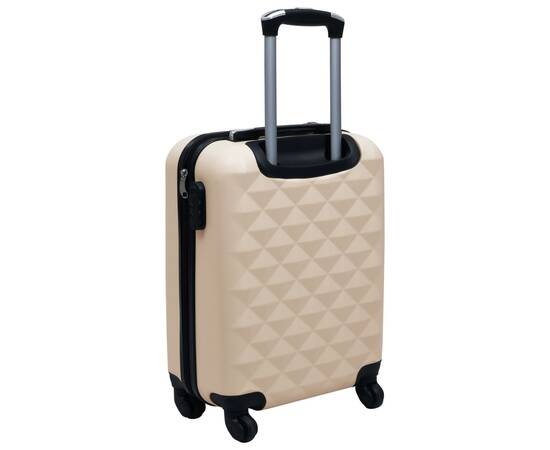 Set de valize cu carcasă rigidă, 2 piese, auriu, abs, 9 image
