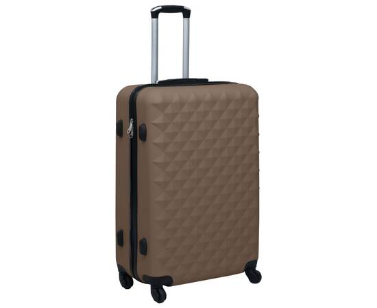 Set de valize cu carcasă rigidă, 2 piese, maro, abs, 3 image
