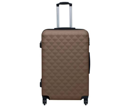 Set de valize cu carcasă rigidă, 2 piese, maro, abs, 2 image