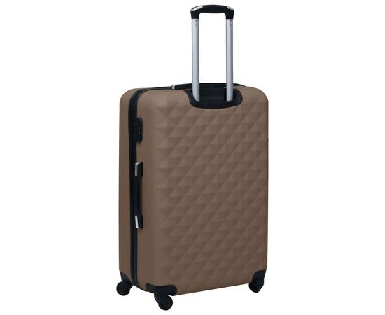 Set de valize cu carcasă rigidă, 2 piese, maro, abs, 5 image
