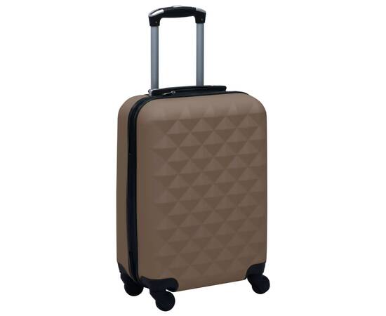 Set de valize cu carcasă rigidă, 2 piese, maro, abs, 7 image
