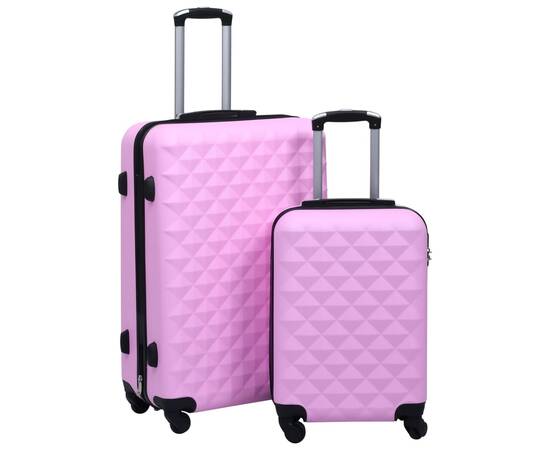 Set de valize cu carcasă rigidă, 2 piese, roz, abs