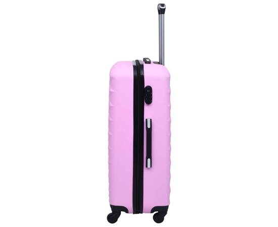 Set de valize cu carcasă rigidă, 2 piese, roz, abs, 4 image