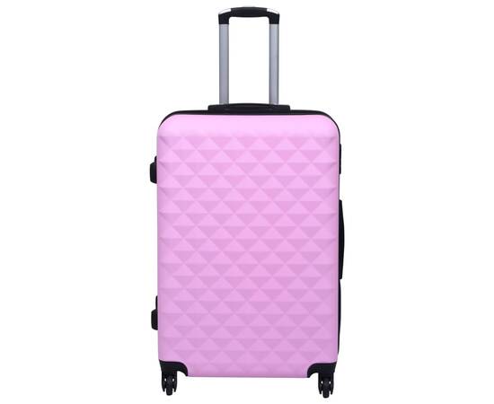 Set de valize cu carcasă rigidă, 2 piese, roz, abs, 2 image