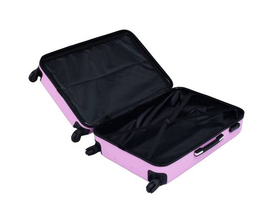 Set de valize cu carcasă rigidă, 2 piese, roz, abs, 10 image