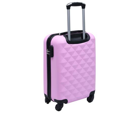 Set de valize cu carcasă rigidă, 2 piese, roz, abs, 9 image