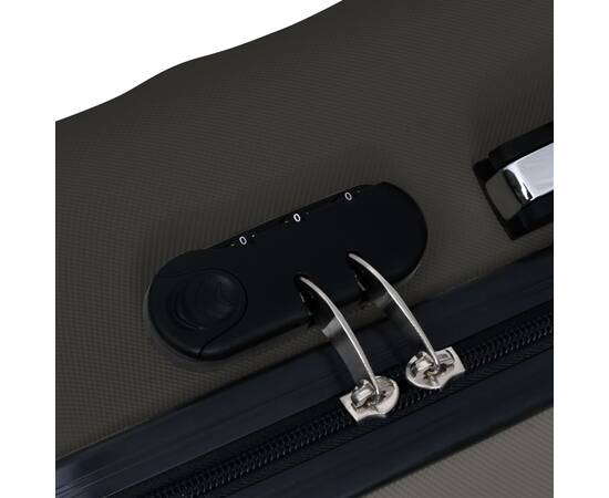 Set de valize cu carcasă rigidă, 3 piese, antracit, abs, 6 image