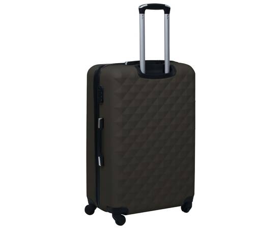 Set de valize cu carcasă rigidă, 3 piese, antracit, abs, 5 image