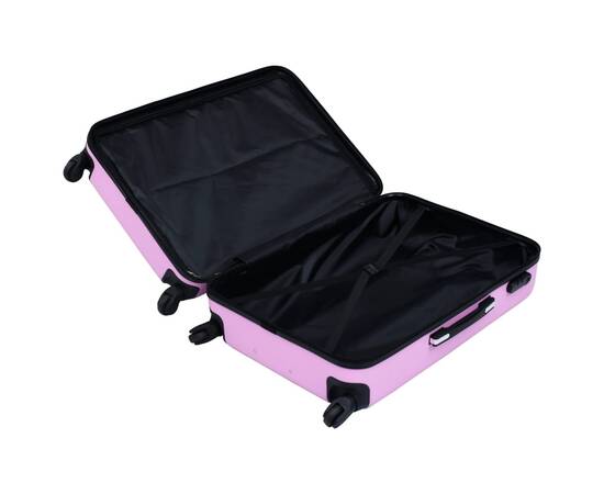 Set de valize cu carcasă rigidă, 3 piese, roz, abs, 6 image