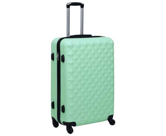 Set de valize cu carcasă rigidă, 3 piese, verde mentă, abs, 3 image