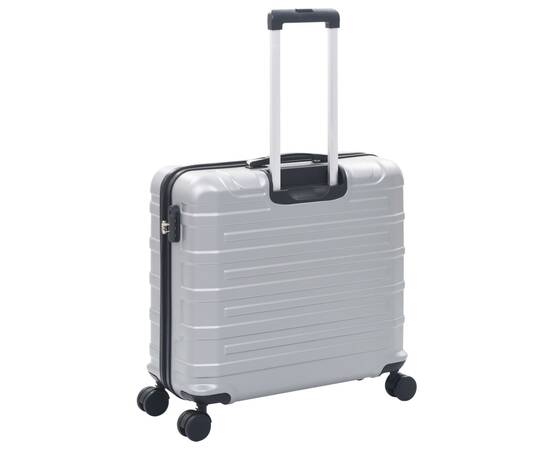 Set valiză carcasă rigidă, 2 buc., argintiu, abs, 5 image