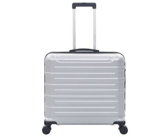 Set valiză carcasă rigidă, 2 buc., argintiu, abs, 4 image