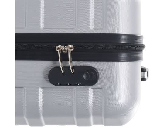 Set valiză carcasă rigidă, 2 buc., argintiu, abs, 9 image