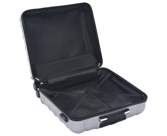 Set valiză carcasă rigidă, 2 buc., argintiu, abs, 7 image