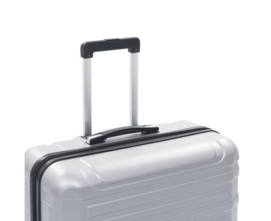 Set valiză carcasă rigidă, 2 buc., argintiu, abs, 8 image
