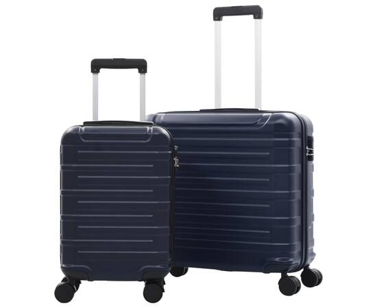 Set valiză carcasă rigidă, 2 buc., bleumarin, abs