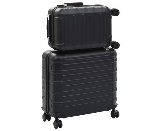 Set valiză carcasă rigidă, 2 buc., negru, abs, 2 image