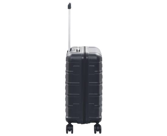 Set valiză carcasă rigidă, 2 buc., negru, abs, 6 image