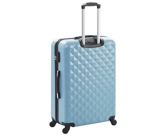 Set valiză carcasă rigidă, 3 buc., albastru, abs, 4 image