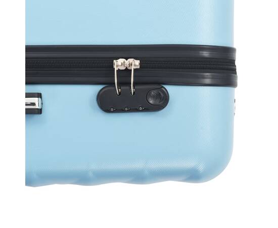 Set valiză carcasă rigidă, 3 buc., albastru, abs, 8 image