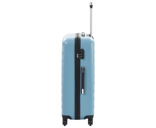 Set valiză carcasă rigidă, 3 buc., albastru, abs, 5 image