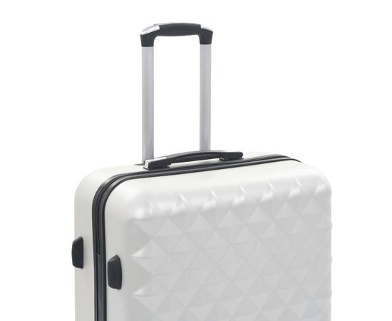 Set valiză carcasă rigidă, 3 buc., argintiu strălucitor, abs, 7 image