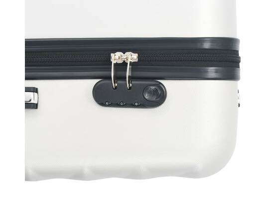 Set valiză carcasă rigidă, 3 buc., argintiu strălucitor, abs, 8 image