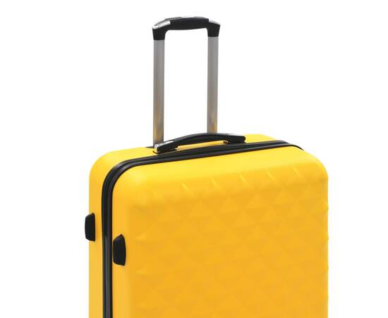Set valiză carcasă rigidă, 3 buc., galben, abs, 7 image