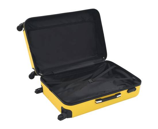 Set valiză carcasă rigidă, 3 buc., galben, abs, 6 image