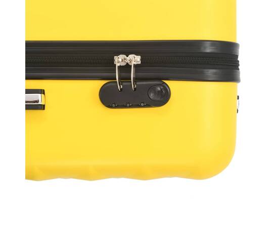 Set valiză carcasă rigidă, 3 buc., galben, abs, 8 image