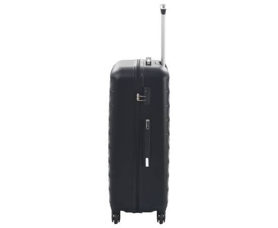 Set valiză carcasă rigidă, 3 buc., negru, abs, 5 image