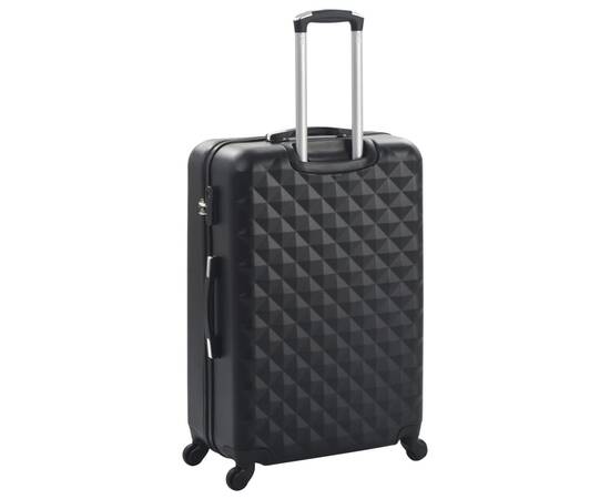 Set valiză carcasă rigidă, 3 buc., negru, abs, 4 image