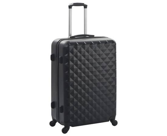 Set valiză carcasă rigidă, 3 buc., negru, abs, 2 image