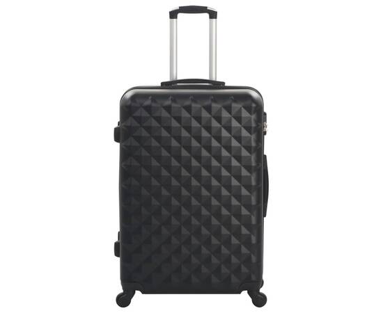 Set valiză carcasă rigidă, 3 buc., negru, abs, 3 image