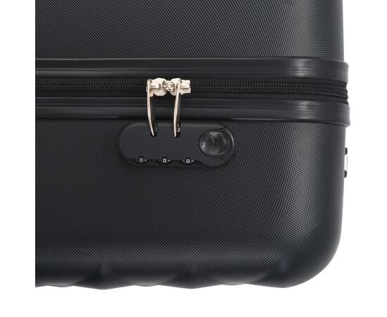Set valiză carcasă rigidă, 3 buc., negru, abs, 8 image