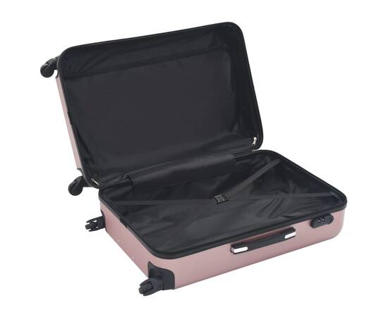 Set valiză carcasă rigidă, 3 buc., roz auriu, abs, 6 image