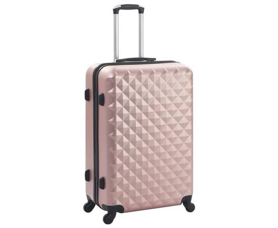 Set valiză carcasă rigidă, 3 buc., roz auriu, abs, 2 image