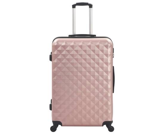 Set valiză carcasă rigidă, 3 buc., roz auriu, abs, 3 image