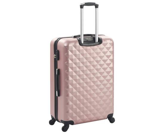 Set valiză carcasă rigidă, 3 buc., roz auriu, abs, 4 image