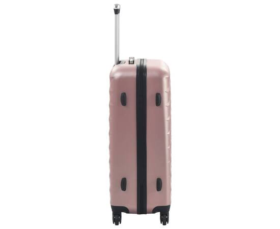 Set valiză carcasă rigidă, 3 buc., roz auriu, abs, 5 image