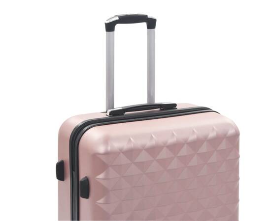 Set valiză carcasă rigidă, 3 buc., roz auriu, abs, 7 image